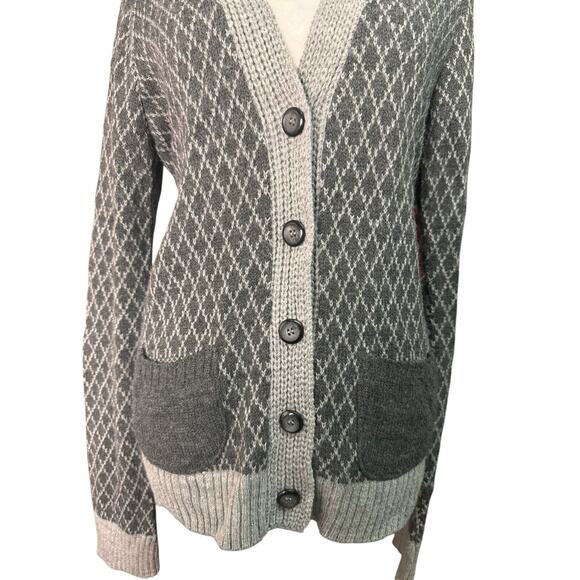 Urban Outfitters Womens L Gray Heritage Grandpacore Cardigan Sweater Cozy Cabin - Picture 2 of 8